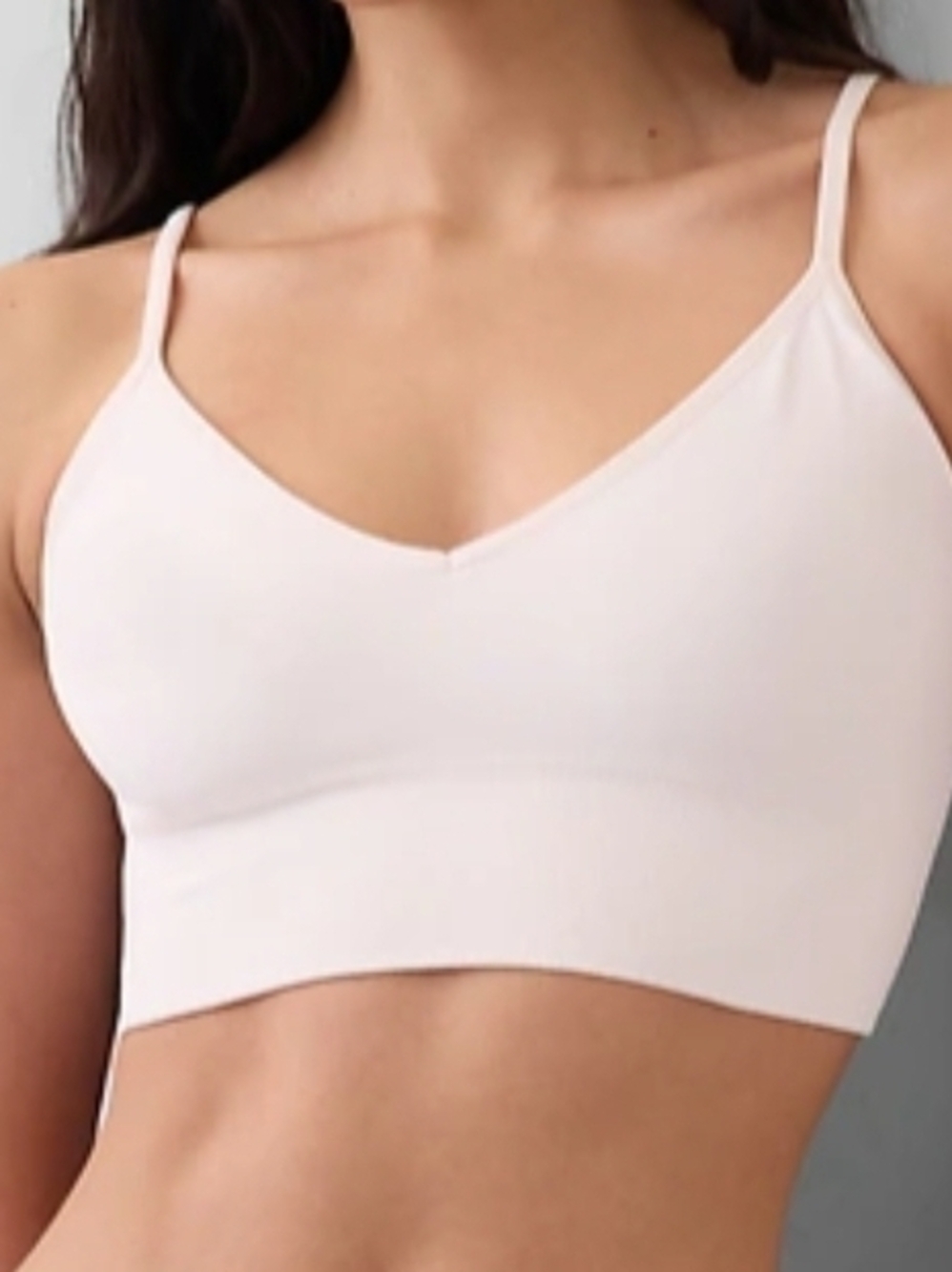GapBody Seamless Light Pink V-Neck Bralette with Adjustable Straps - Size XXL